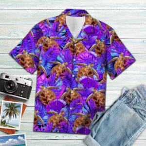 Turtle Purple Tropical Purple Best Design Hawaiian Shirt  - Thelegend59