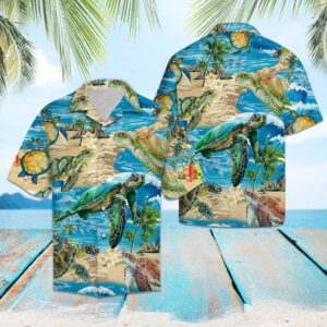 Turtle Summer Vacation Blue Amazing Design Hawaiian Shirt  - Thelegend59