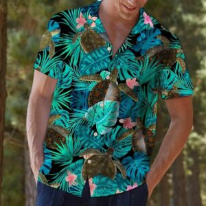 Turtle Tropical Green Nice Design Hawaiian Shirt  - Thelegend59