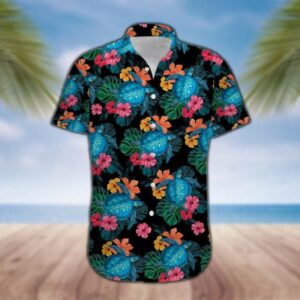 Turtles Hibiscus Tropical Hawaiian Aloha Hawaiian Shirtss  - Thelegend59