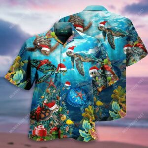Turtley Santa Christmas Custom Name Hawaiian Aloha Hawaiian Shirtss  - Thelegend59