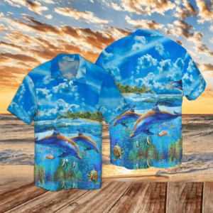 Two Dolphins Under The Sea Hawaiian Shirts  - Thelegend59