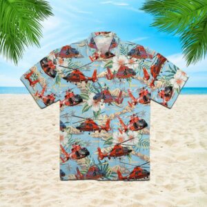 U.S. Coast Guard Helicopter Rescue Swimmer Mh-65 Hawaiian Shirt  - Thelegend59