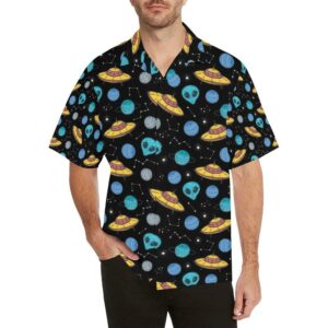 Ufo Alien Print Design Hawaiian Shirt  - Thelegend59