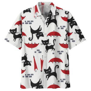 Umbrella Cat Hawaiian Shirt  - Thelegend59