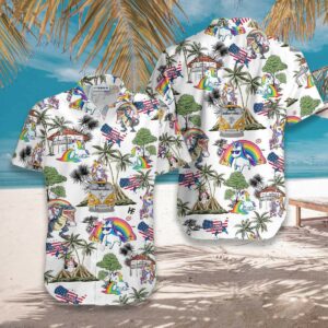 Unicorn American Flag Hawaiian Shirt  - Thelegend59