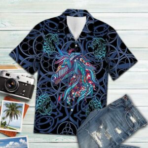 Unicorn Blue Mandala Hawaiian Shirt  - Thelegend59