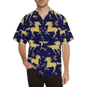 Unicorn Gold Pattern Men'S All Over Print Hawaiian Shirt  - Thelegend59