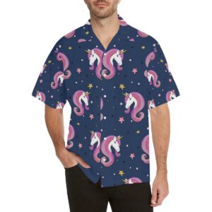 Unicorn Head Pattern Men'S All Over Print Hawaiian Shirt  - Thelegend59