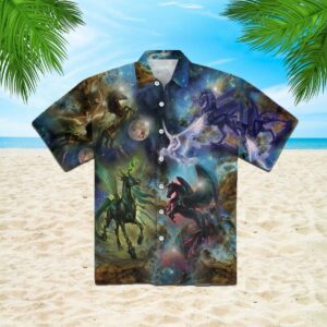 Unicorn In The Moon Night Hawaiian Shirt  - Thelegend59