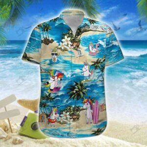 Unicorn Hawaiian Shirtsurfing Hawaiian Shirtsummer Ibe Tropical Hawaiian Aloha Hawaiian Shirts  - Thelegend59