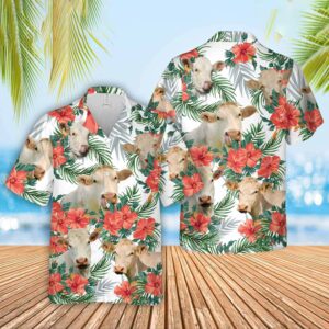 Unique Charolais Hawaiian Flowers Hawaiian Shirt - For Men And Women - Kids  - Thelegend59