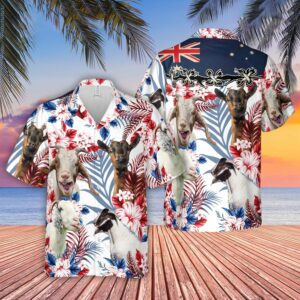 Unique Goat Lovers Australia Flag Hawaiian Flowers Hawaiian Shirt - For Men And Women - Kids  - Thelegend59