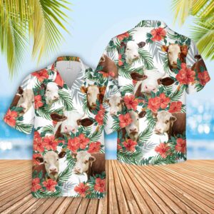 Unique Hereford Hawaiian Flowers Hawaiian Shirt - For Men And Women - Kids  - Thelegend59