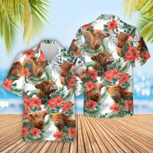 Unique Highland Hawaiian Flowers Hawaiian Shirt - For Men And Women - Kids  - Thelegend59