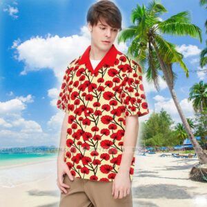 Unisex Red Tropical Hawaiian Shirts 3D  - Thelegend59
