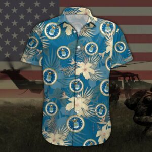 Us Air Force Blue Tropical Summer Hawaiian Shirt  - Thelegend59