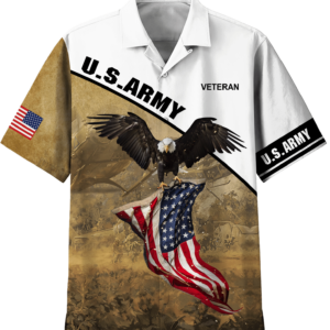 Us Army Eagle American Flag Veteran Days Hawaiian Shirt - For Men And Women - Kids  - Thelegend59