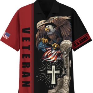 Us Army These Color Don'T Run Eagle American Flag Veteran Days Hawaiian Shirt - For Men And Women - Kids  - Thelegend59