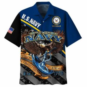 Us Navy Honor - Courage And Commitment Hawaiian Aloha Hawaiian Shirtss  - Thelegend59