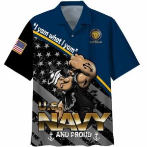 Us Navy Popeye I Yam What I Yam Aloha Hawaiian Shirts  - Thelegend59