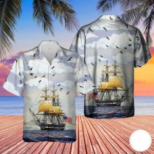 Us Navy Uss Constitution Hawaiian Aloha Hawaiian Shirts  - Thelegend59