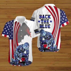 Us Police Back The Blue Hawaiian Aloha Hawaiian Shirtss  - Thelegend59