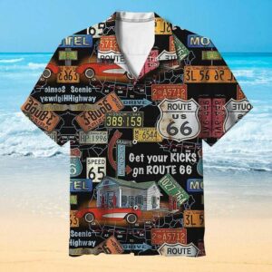 Us Route 66 Multicolor Nice Design Hawaiian Shirt  - Thelegend59