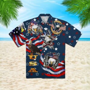 Usa Eagle Patriotism Hawaiian Shirt  - Thelegend59