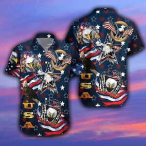 Usa Eagle Patriotism Unisex Hawaiian Shirts  - Thelegend59