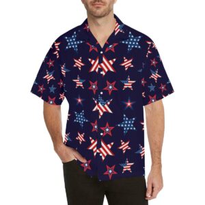Usa Star Pattern Theme Men'S All Over Print Hawaiian Shirt  - Thelegend59