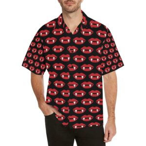 Vampire Lips Print Design Hawaiian Shirt  - Thelegend59