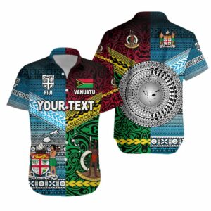 Vanuatu And Fiji Hawaiian Shirt Together - Blue  - Thelegend59
