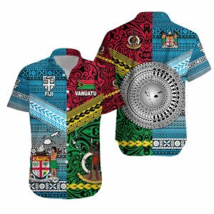 Vanuatu And Fiji Hawaiian Shirt Together - Bright Color  - Thelegend59