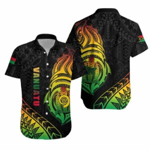 Vanuatu Rugby Hawaiian Shirt Turtle Color  - Thelegend59