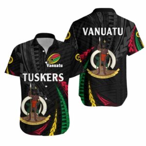 Vanuatu Rugby Hawaiian Shirt Tuskers Tornado Style  - Thelegend59
