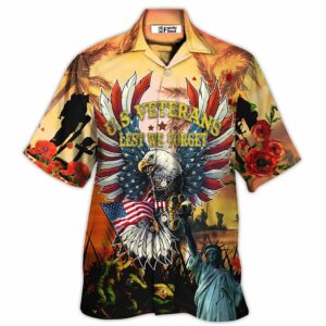 Veteran America Veterans Let We Forget In The Sunset - Hawaiian Shirt - For Men And Women - Kids  - Thelegend59