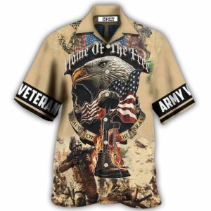 Veteran Army America Home Of The Free Because Of The Brave - Hawaiian Shirt - For Men And Women - Kids  - Thelegend59