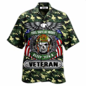 Veteran Feel Safe At Night Sleep With A Veteran - Hawaiian Shirt - For Men And Women - Kids  - Thelegend59