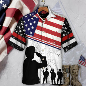 Veteran I Am A Dad Grandpa And A Veteran With Usa Flag - Hawaiian Shirt - For Men And Women - Kids  - Thelegend59