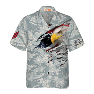 Veteran Proud Us Airforce Camouflage Hawaiian Shirt - For Men And Women - Kids  - Thelegend59