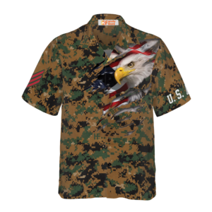 Veteran Proud Us Marine Camouflage Hawaiian Shirt - For Men And Women - Kids  - Thelegend59