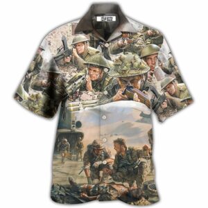 Veteran War Painting Fighting Together - Hawaiian Shirt - For Men And Women - Kids  - Thelegend59