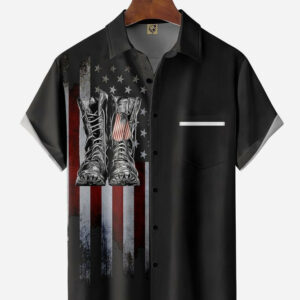Veterans Day Chest Pocket Short Sleeve Hawaiian Shirts Hawaiian Shirt - For Men And Women - Kids  - Thelegend59