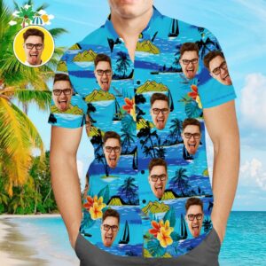 Vice City Custom Face With Text Hawaiian Shirt Men'S Gang Style  - Thelegend59