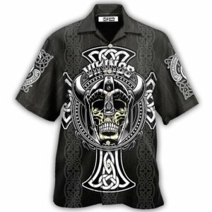 Viking Cool Pattern Black Style Hawaiian Shirt - For Men And Women - Kids  - Thelegend59