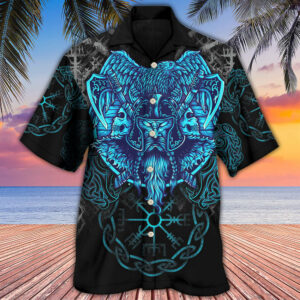 Viking King Blue Art - Hawaiian Shirt - For Men And Women - Kids  - Thelegend59