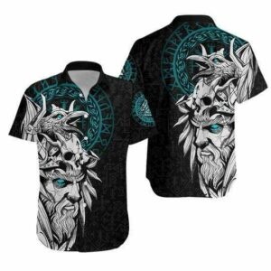 Viking Odin And Riven Color Custom Hawaiian Aloha Hawaiian Shirtss  - Thelegend59