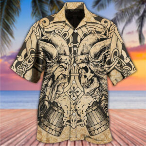 Viking Old Man With Skull Vintage - Hawaiian Shirt - For Men And Women - Kids  - Thelegend59