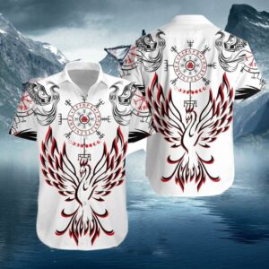 Viking Phoenix Vegvisir Hawaiian Shirt  - Thelegend59